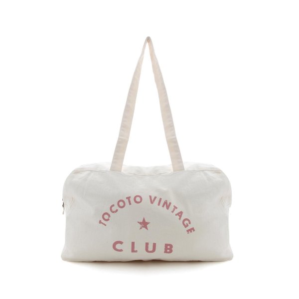 Tocotò Vintage - OFF-WHITE SHOULDER BAG WITH PINK LOGO