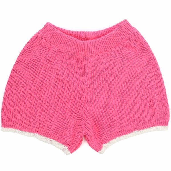 Vicolo - FLUO PINK AND MILK KNITTED SHORTS FOR GIRLS AND TEEN