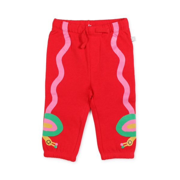 Stella Mccartney - RED SWEATPANTS WITH PRINTS FOR BABY GIRLS