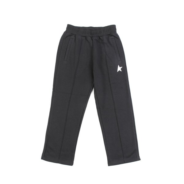 Golden Goose - BLACK SWEATPANTS WITH WHITE STAR FOR GIRLS