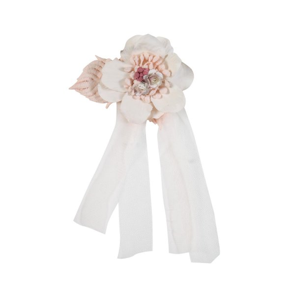 Mimilú - OFF-WHITE AND PALE PINK CLIP WITH FLOWER