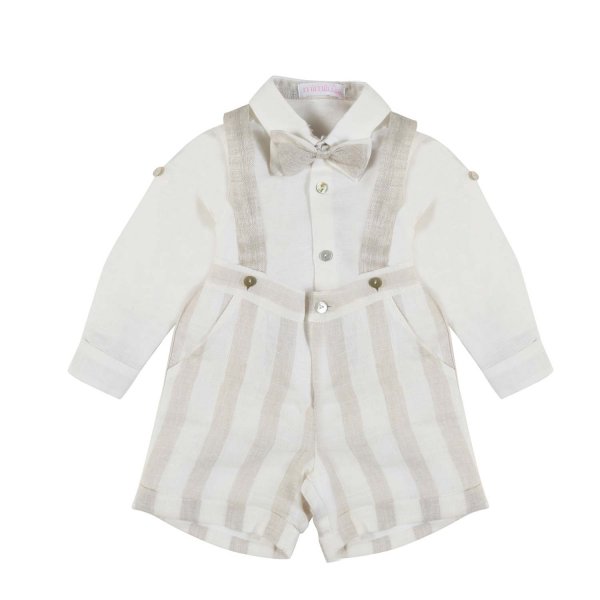 Mimilú - RAFFIA AND WHITE STRIPED SUIT FOR KIDS