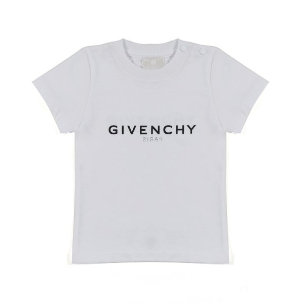 Givenchy - T-SHIRT BIANCA CON LOGHI NERI BABY UNISEX