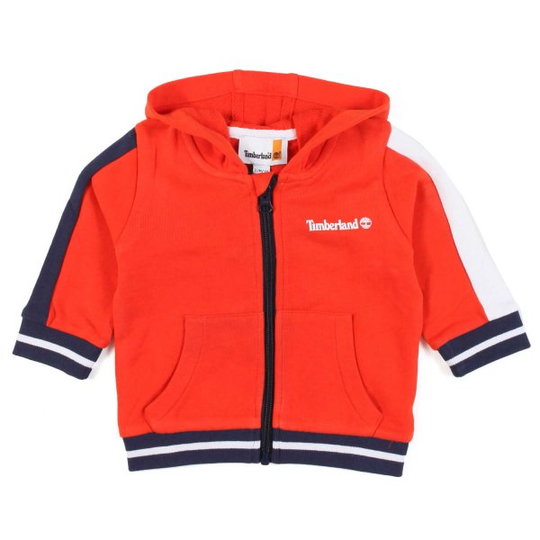 Timberland - ORANGE COLOR BLOCK HOODIE FOR LITTLE BOYS