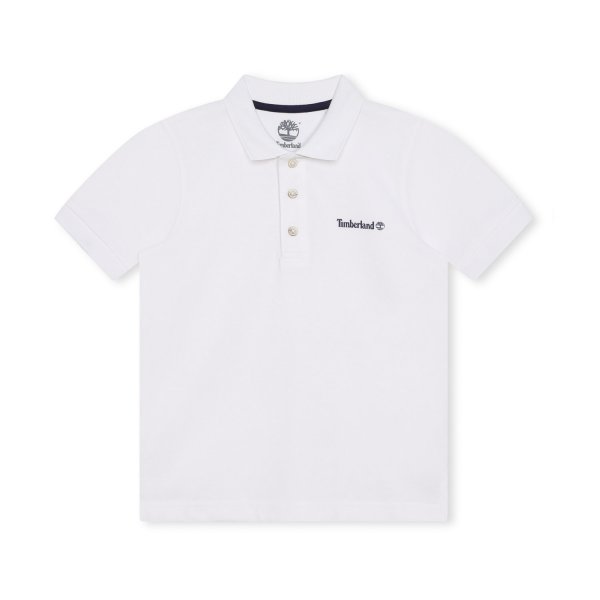 Timberland - WHITE POLO WITH DARK BLUE LOGO FOR KIDS AND TEENS