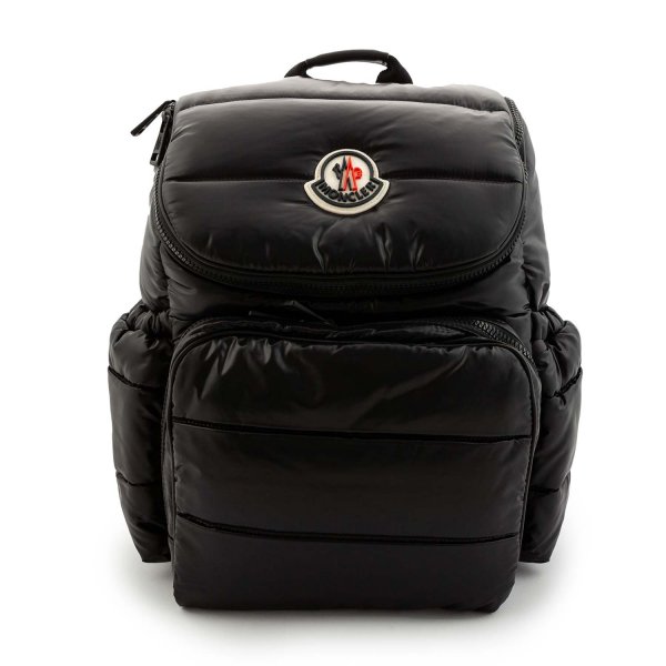 Moncler - BLACK QUILTED NYLON CHANGING BACKPACK