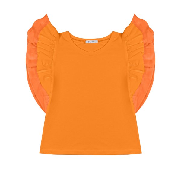 Elsy - ORANGE TOP WITH RUFFLES FOR TEEN GIRLS