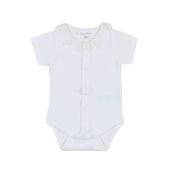 Tartine Et Chocolat - White Body With Short Sleeves And Embroidered Collar