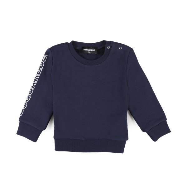 Dsquared2 - Blue sweatshirt with white Dsquared2 logo for Little Boys