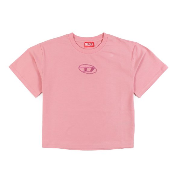 Diesel - Pink Tnisse T-shirt with fuchsia glitter logo