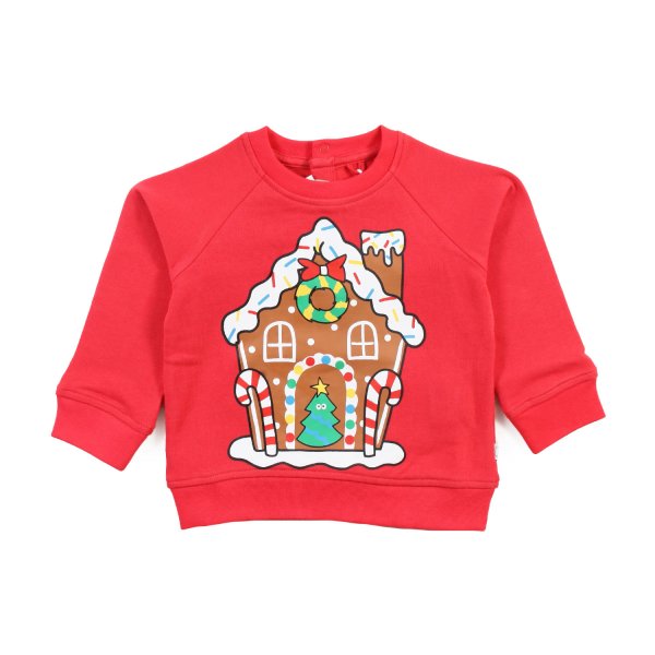 Stella Mccartney - Red and multicolor Stella Christmas baby sweatshirt