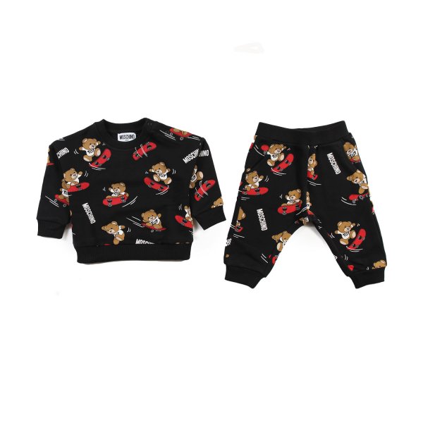 Moschino - 2-piece black baby suit with Moschino teddy bears