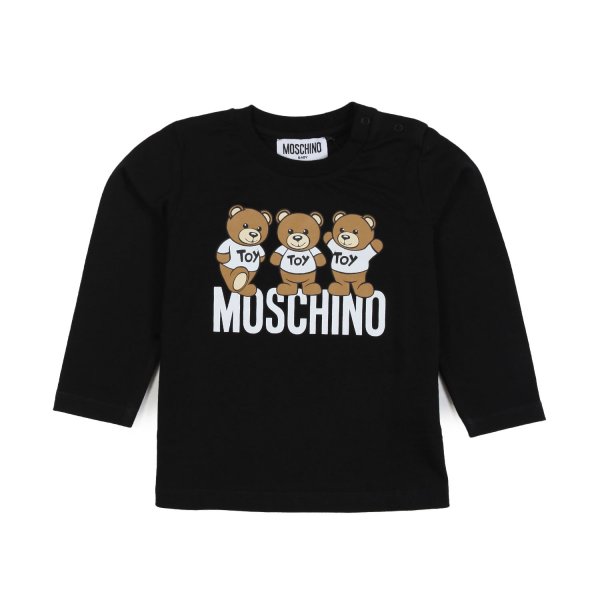 Moschino - T-shirt lunga nera con Orsacchiotti baby unisex