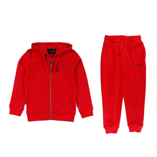 John Richmond - Set Felpa rossa e Pantalone con logo