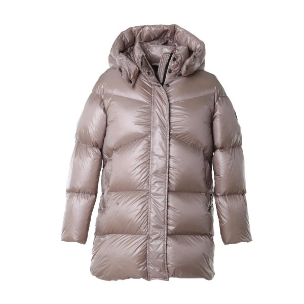 Woolrich - Aliquippa satin taupe down jacket for girls