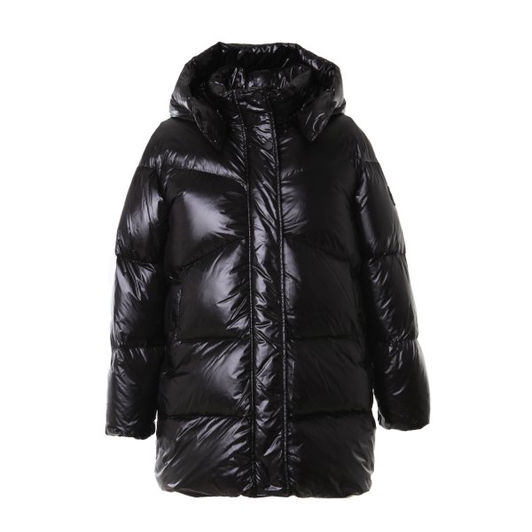 Woolrich - Aliquippa satin black down jacket for girls