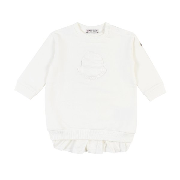 Moncler - White Moncler sweatshirt dress for Baby Girls