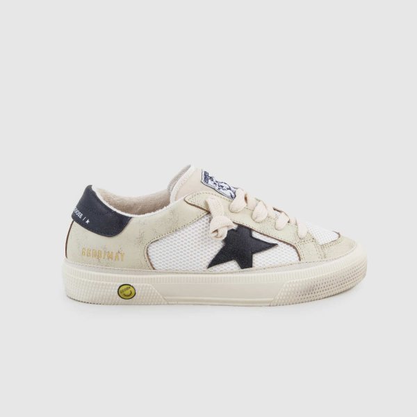 Golden Goose - White, Blue And Beige May Sneaker For Boys