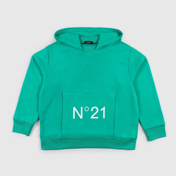 N° 21 - Green Sweatshirt With Hood For Boy