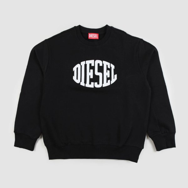 Diesel - Black Sweatshirt With White Logo For Boys