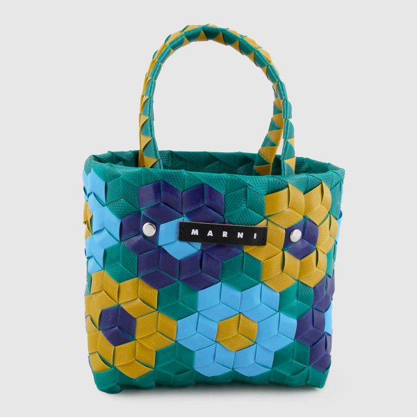 Marni - Patterned and woven basket bag for girls