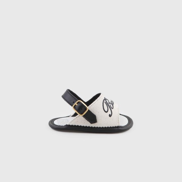 Balmain - sandali neonato neri e beige