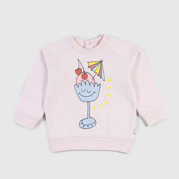Stella Mccartney - Pink Sweatshirt With Cup Of Ice Cream For Girl