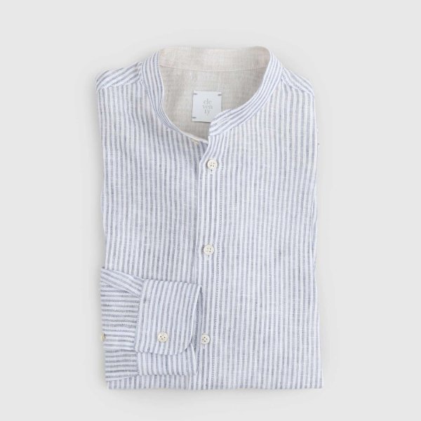 Eleventy - Boy's Light Blue Vertical Striped Shirt