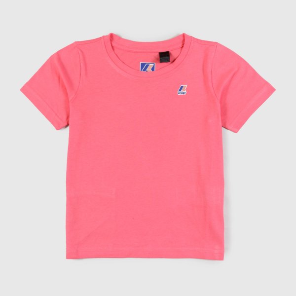 K-Way - t-shirt rosa con patch logo ragazza