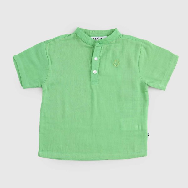 Molo - Green Mandarin Collar T-Shirt for Newborns