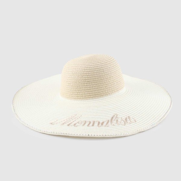 Monnalisa - Beige Hat With Rhinestones