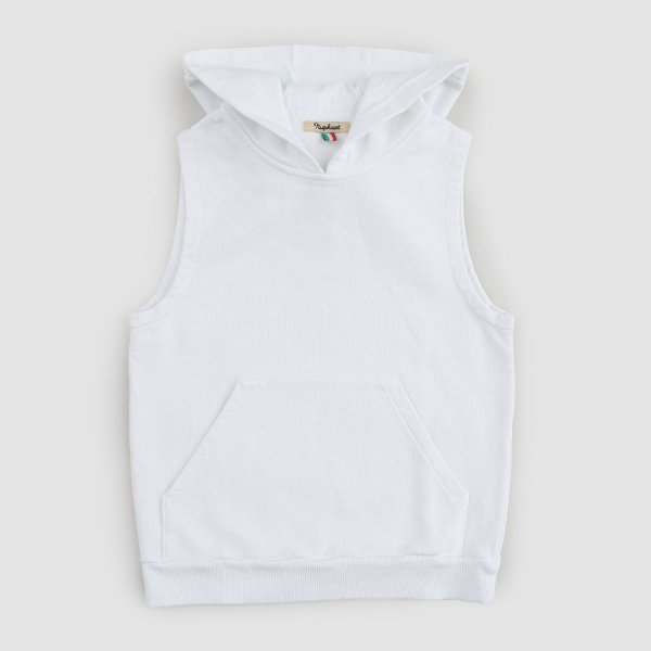 Nupkeet - Boy's White Sweatshirt Vest