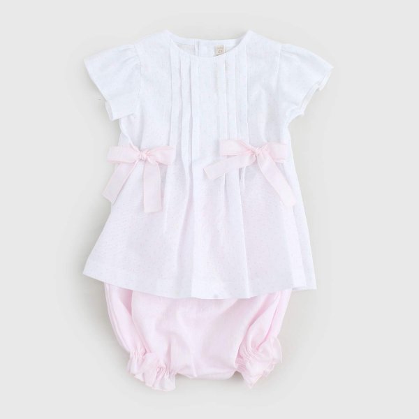 La Stupenderia - Pink and White Baby Girl Outfit