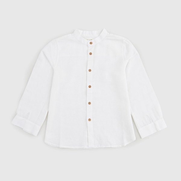 Zhoe & Tobiah - camicia in lino bianca bambino