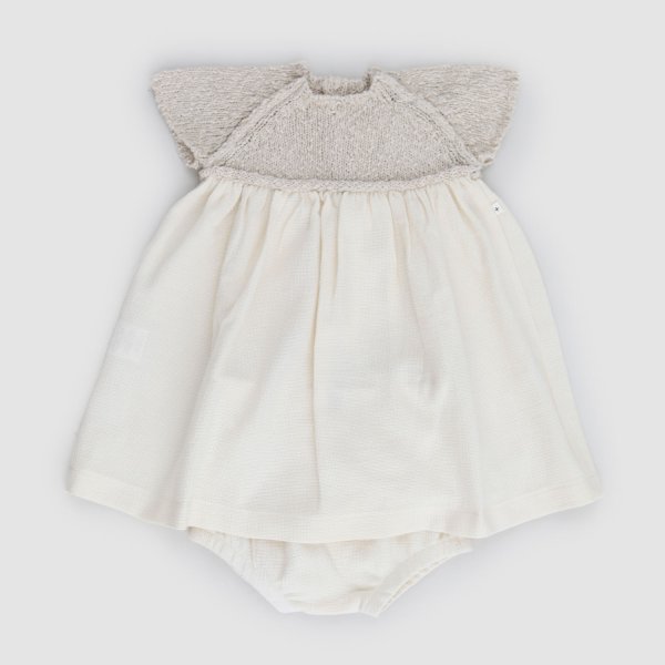 One More In The Family - vestito viola colore beige neonata