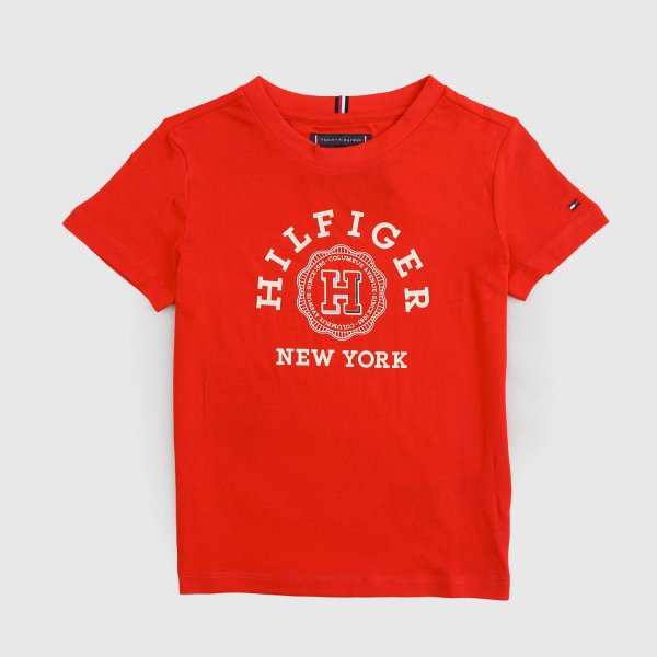 Tommy Hilfiger - t-shirt rossa stampa circolare