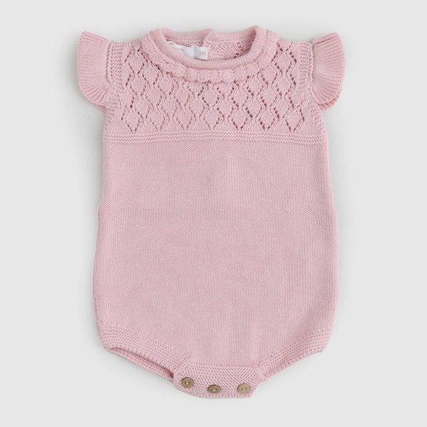 Pecesa - tutina rosa antico neonata in maglia