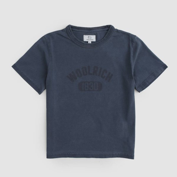 Woolrich - T-shirt melton blue ragazzo