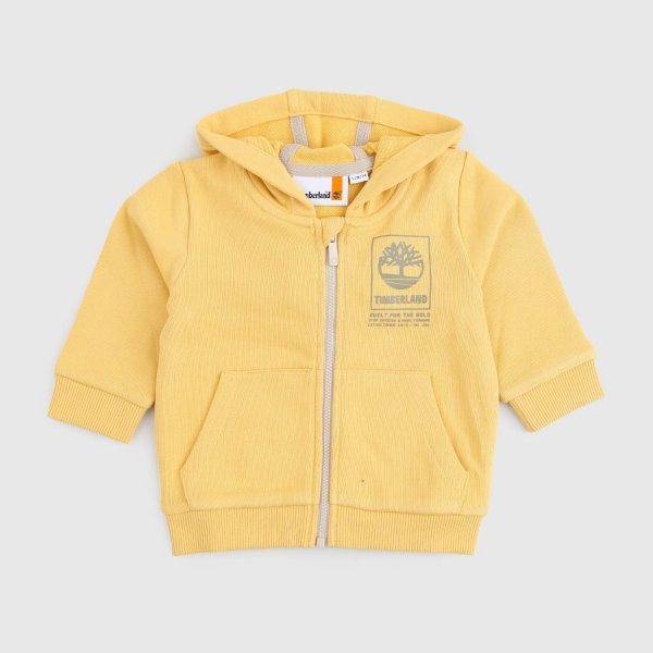 Timberland - felpa gialla bambino con zip
