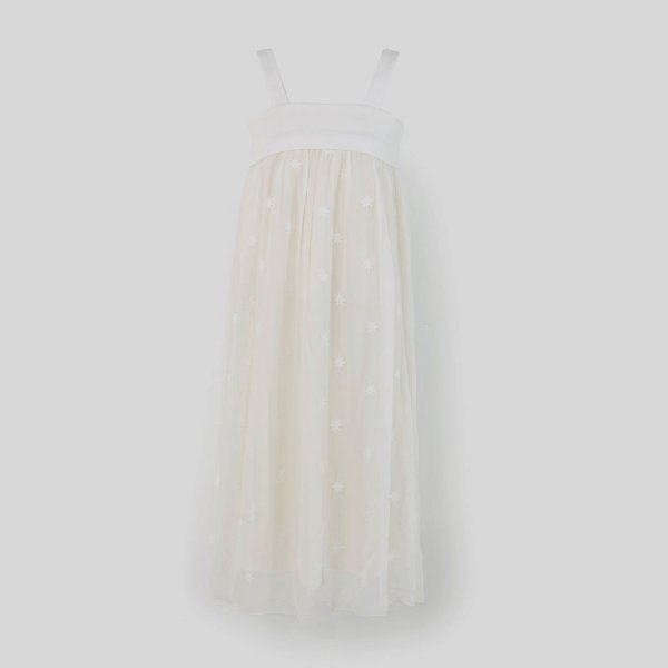 Chloe - Beige And White Silk Dress
