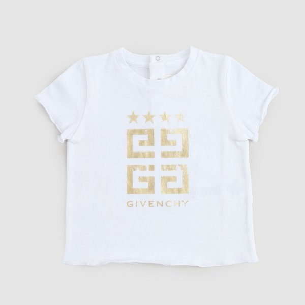 Givenchy - maglietta a maniche corte con stampa oro bambina