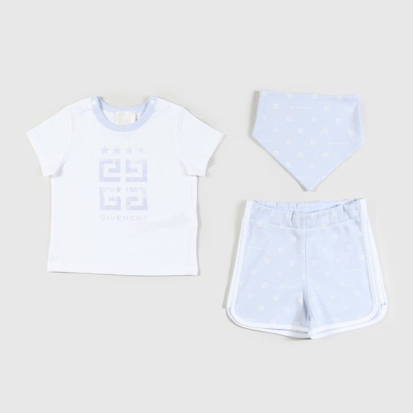 Givenchy - set pantaloncino, maglia e bandana neonato