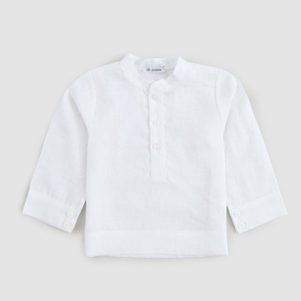 Jesurum - White Linen Shirt for Newborns
