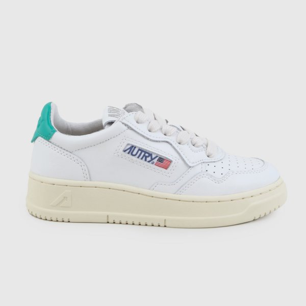Autry - White and Green Low Sneaker