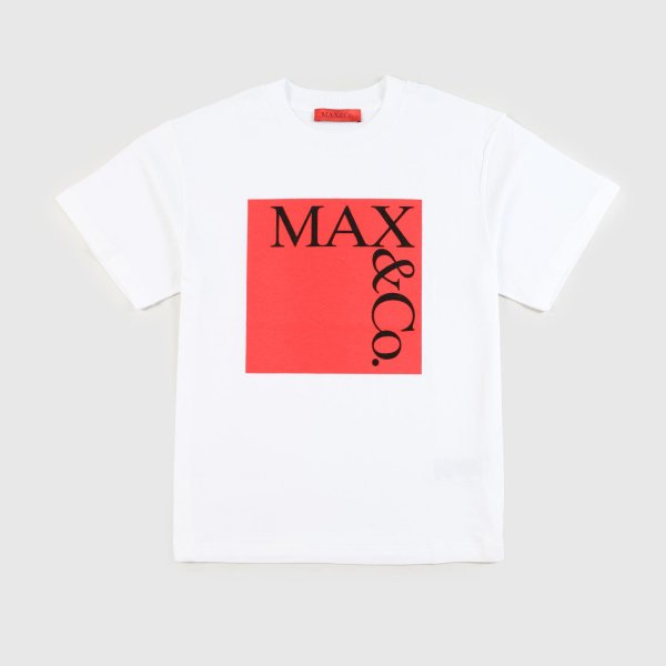 Max And Co - t-shirt bianca con stampa rossa