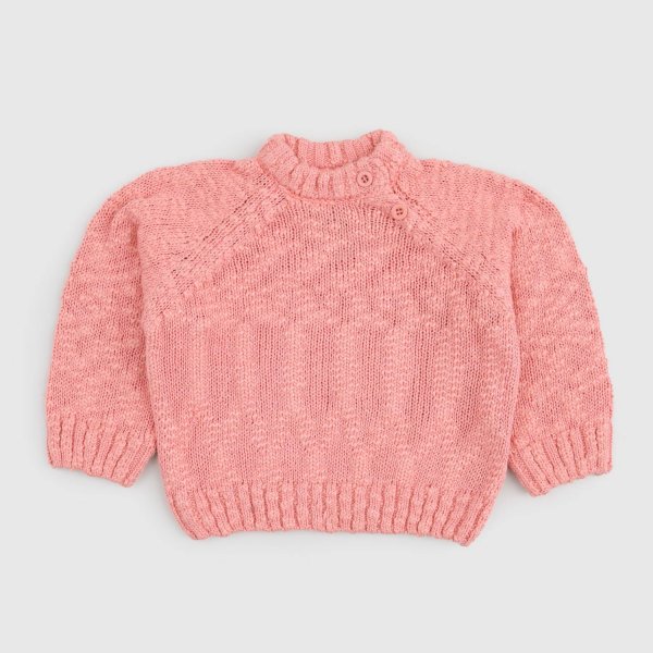 Mar Mar - Pink Sweater for Baby Girls with Buttons