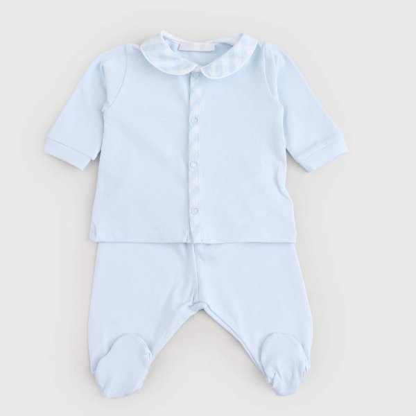 Coccode' - completo celeste maglia e pantalone neonato