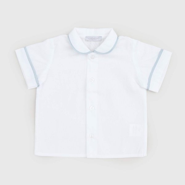 Colibri - White Shirt with Light Blue Detail for Newborns