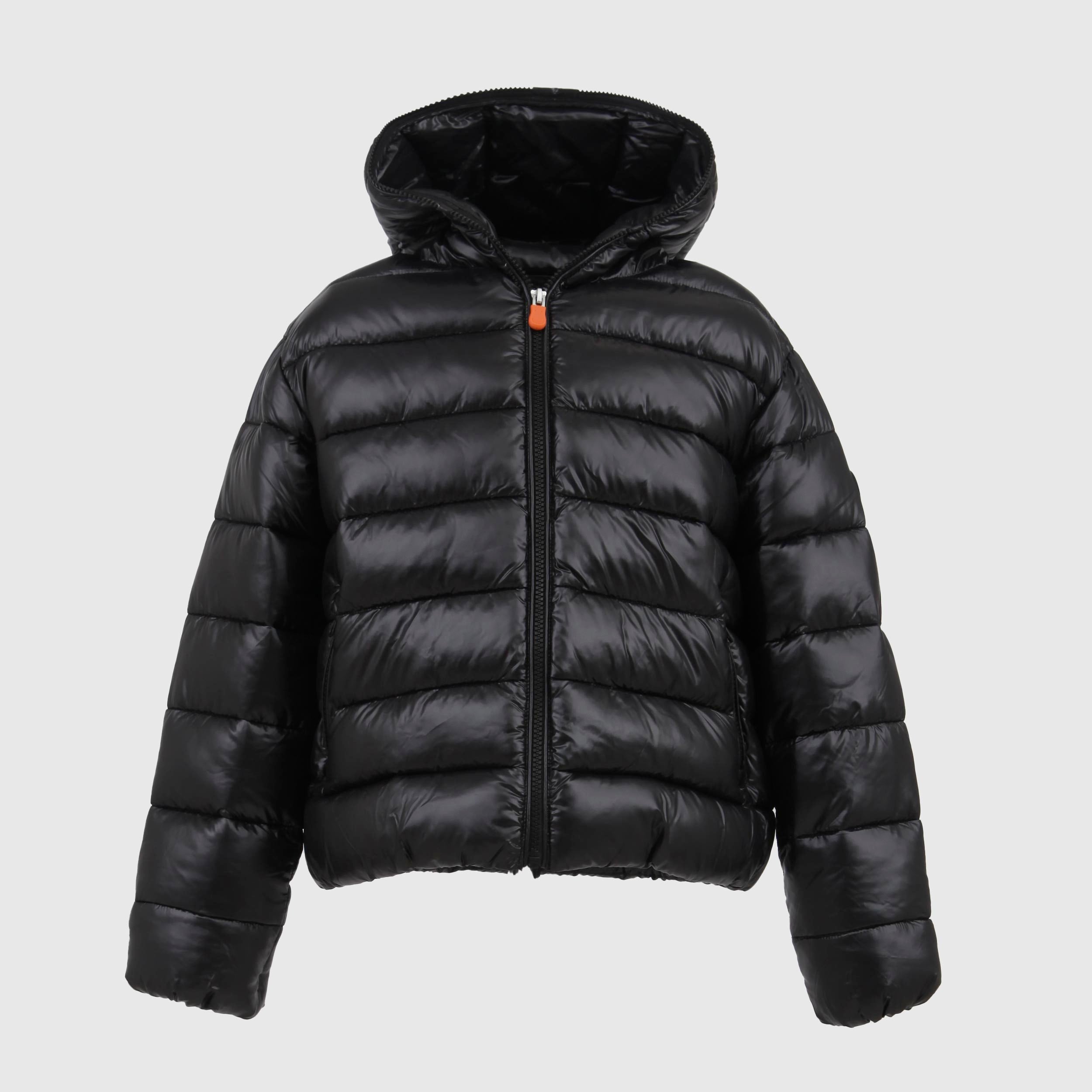 Piumino Nero Con Logo Laterale Firmato SAVE THE DUCK