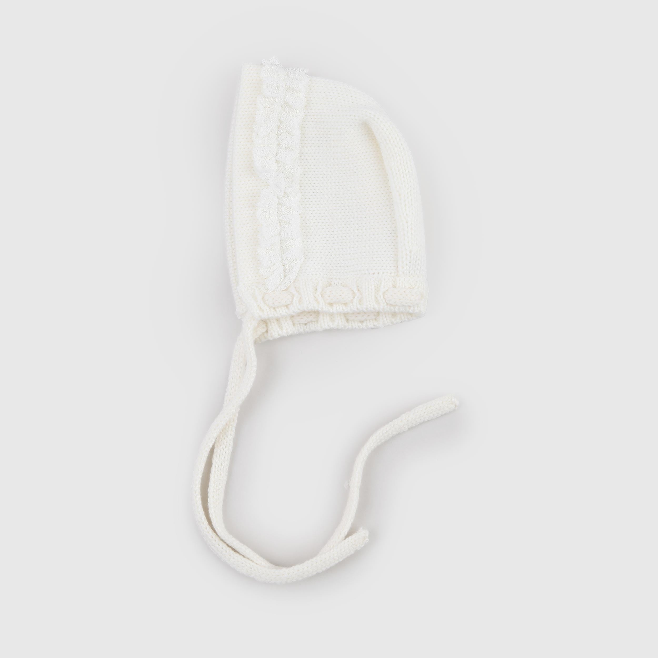 COLIBRI Branded White Knitted Bonnet
